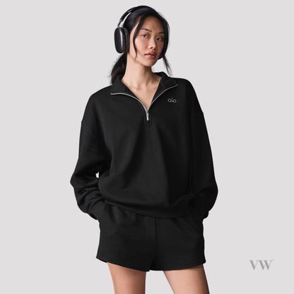 Alo acolade quarter zip  pullover Black