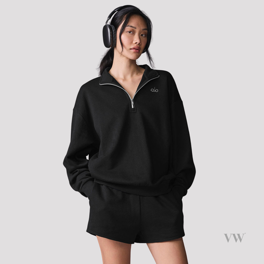 Alo acolade quarter zip  pullover Black